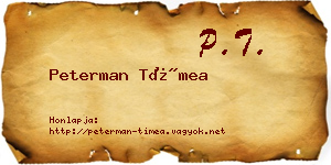 Peterman Tímea névjegykártya